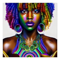 Lovely Queen Rainbow Cute Cheveux Black Melanin Af