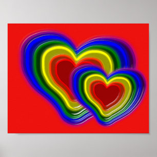 Poster lovely rainbow heart