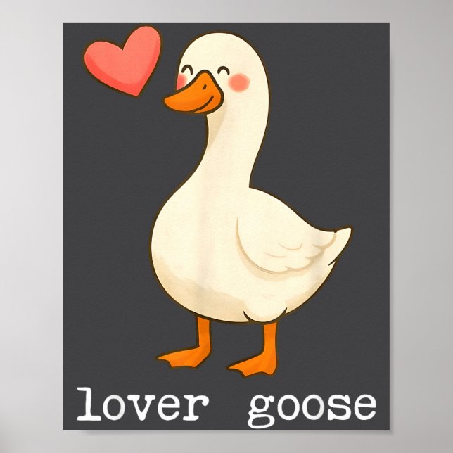 Poster Lover Goose And Fighter Goose, Funny Couple Goose  (Devant)