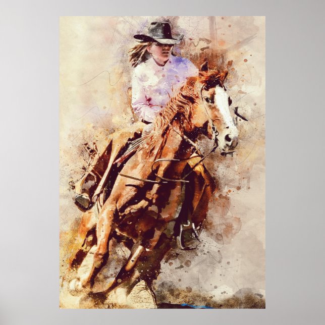 Poster lovers cowboy western or cowgirl western (Devant)
