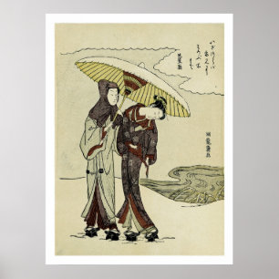 Poster Lovers Under an Umbrella