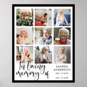 Poster Loving Memory Modern Memorial Photo Collage