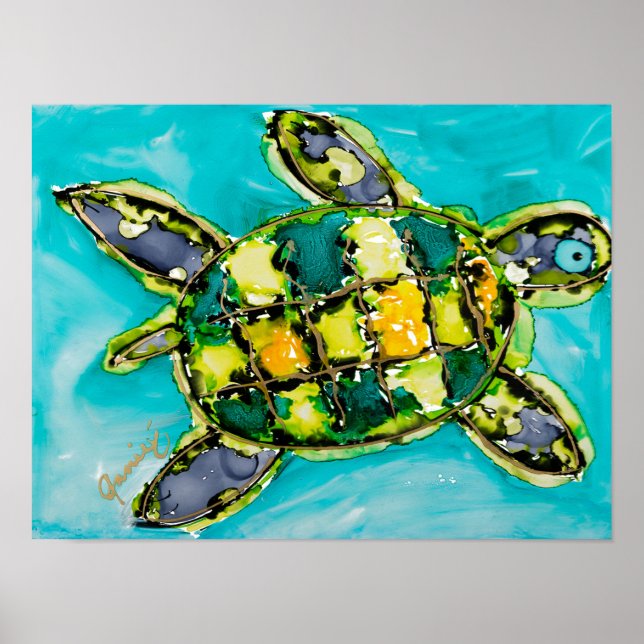 Poster Lovitude d'impression de tortue mûre (Devant)