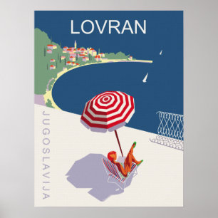 Poster Lovran, Yougoslavie, Croatie