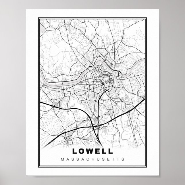 Poster Lowell Map (Devant)