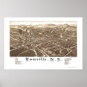 Poster Lowville, NY Carte panoramique - 1885