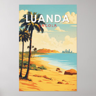 Poster Luanda Angola Travel Art Vintage