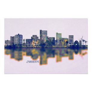 Poster Lubbock Texas Skyline