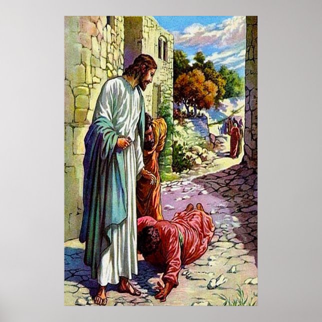 Poster Luc 17:11-19 Dix Lepers Nettoyés (Devant)