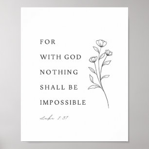 Poster Luc 1:37 Verset de la Bible