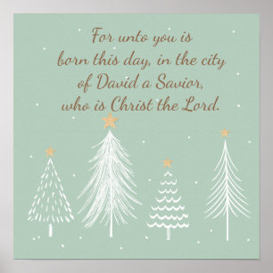 Poster Luc 2:11 Écriture pour Noël Bible Verse Post