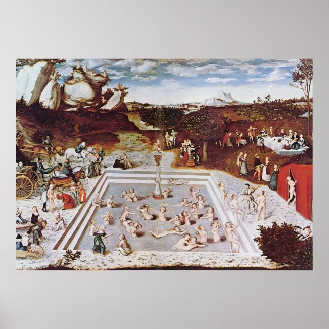 Poster Lucas Cranach l'Ancien - La Fontaine de la Jeuness (Devant)