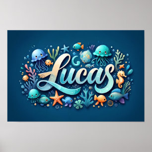 Poster Lucas Ocean Nursery Animaux sous-marins