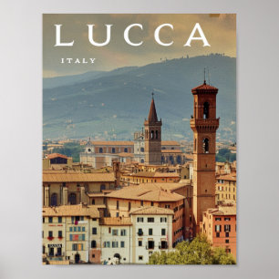 Poster Lucca Italie Vintage célèbre Travel Place