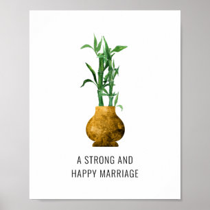 Poster Lucky Bamboo mariage fort et heureux