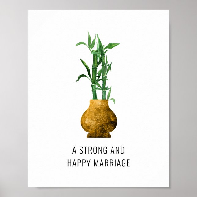 Poster Lucky Bamboo mariage fort et heureux (Devant)