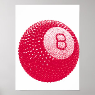 Poster Lucky Disco 8 Rose, Lucky Disco Ball, Funky Art