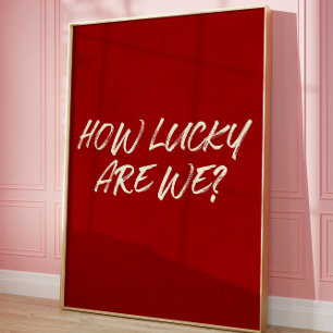 Poster Lucky Love Esthétique Romantique Brosse Script Cit