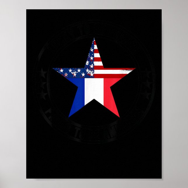Poster Lucky To Be French Proud To Be American French Lan (Devant)