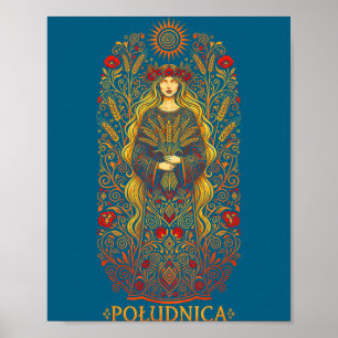 Poster Ludnica déesse solaire slave Art païen folklorique