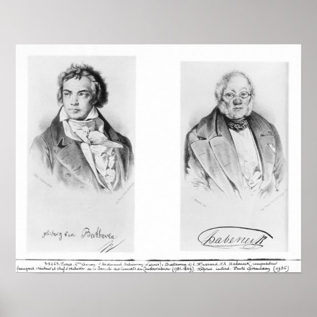 Poster Ludwig van Beethoven & Francois-Antoine Habeneck (Devant)