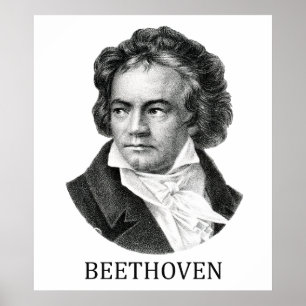 Poster Ludwig van Beethoven, noir