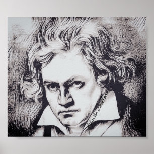 Poster Ludwig van Beethoven Portrait de Joseph Karl Stiel