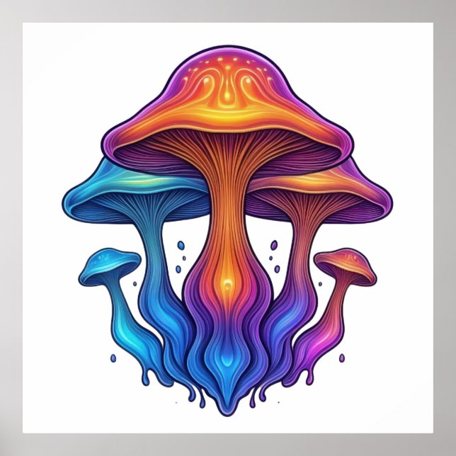 Poster Lueur de champignon néon" (Devant)