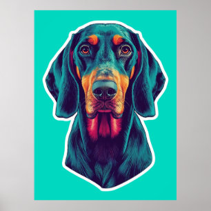 Poster Lueur Loyale – Portrait Pop Art Vibrant de Bluetic