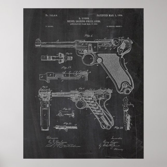 Poster Luger Pistol Parabellum Brevet (Devant)