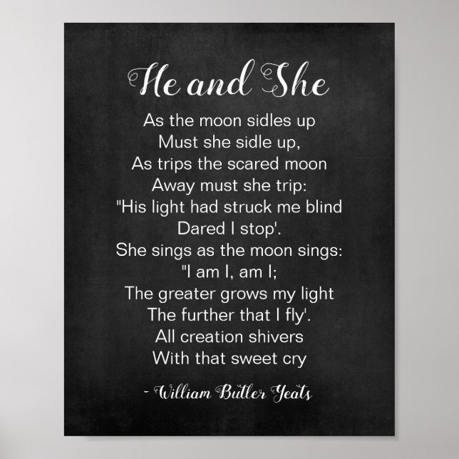 Poster Lui et elle Poem Noir et Blanc (Devant)