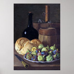 Poster Luis Meléndez Still Life with Figs and Bread