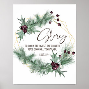 Poster Luke 2:14, Glory to God in the Highest , Christmas