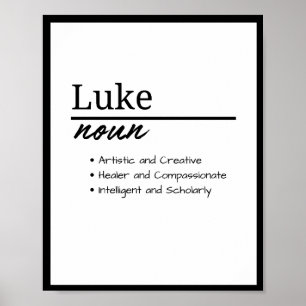 Poster Luke, Garçon Nom Personnalisé Définition