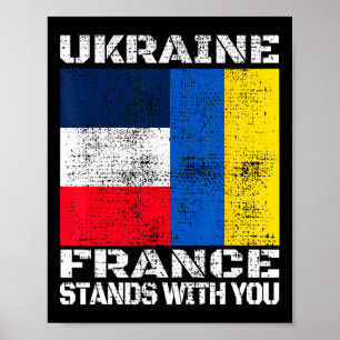 Poster L'Ukraine La France est avec vous Drapeau de souti