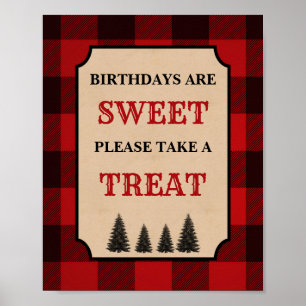 Poster Lumberjack Anniversaire Sont Doux Treat Sign