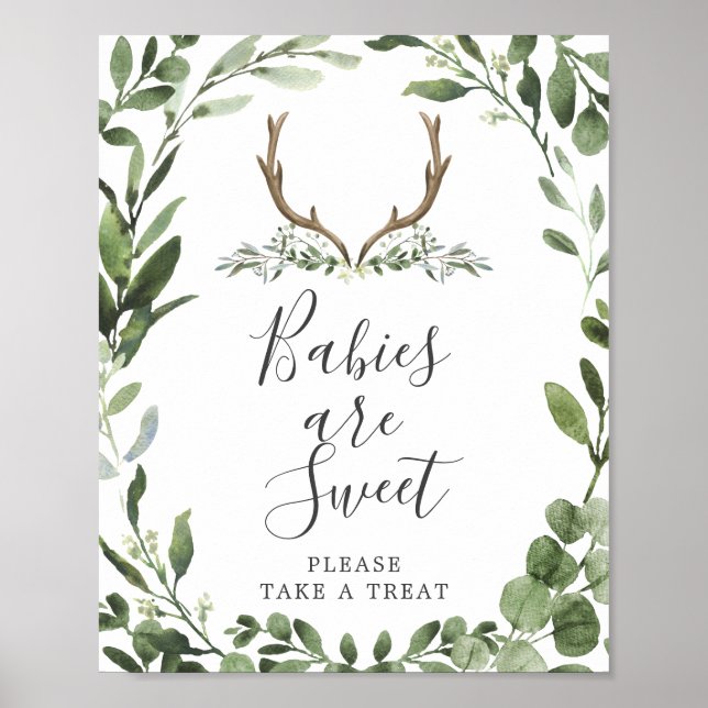 Poster Lumberjack Baby shower de cerfs Bébés sont doux si (Devant)