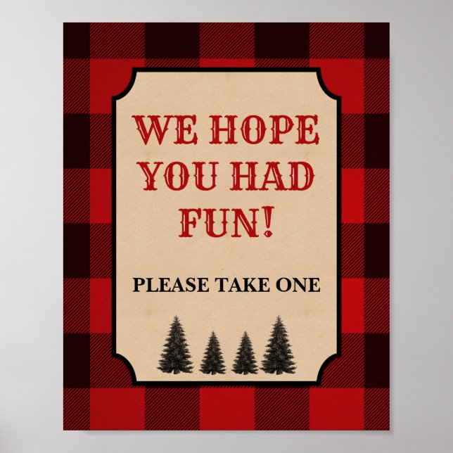 Poster Lumberjack Favor Signer Nous Espérons Que Vous Vou (Devant)