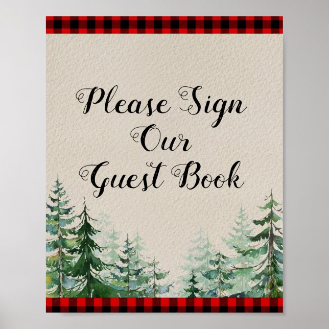 Poster Lumberjack Forest S'il vous plaît signer notre inv (Devant)