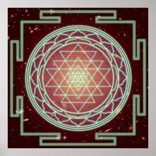 Poster Lumière ambre Sri Yantra (Devant)