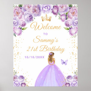 Poster Lumière Blonde Cheveux Princesse Anniversaire Bien