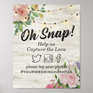 Poster Lumière de chaîne florale en bois Panneau de maria