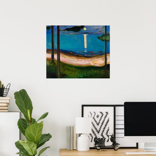 Poster Lumière de la lune par Edvard Munch (Bureau à domicile)