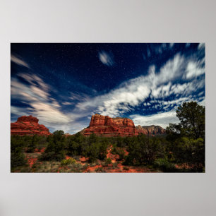 Poster Lumière de la lune sur Sedona, Arizona