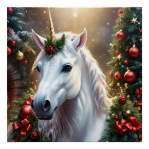 Poster Lumière des neiges : La licorne de Noël enchantée