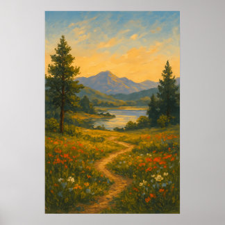 Poster Lumière douce sur des plaines rêveuses | Peinture