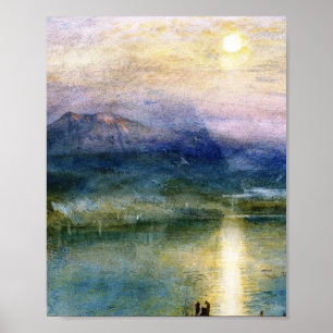 Poster Lumière Du Lune Sur Le Lac Lucerne Par William Tur
