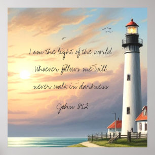 Poster Lumière Du Monde Jean 8:12