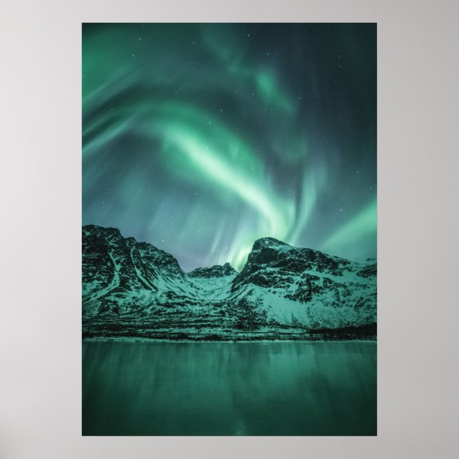 Poster Lumière du Nord en Norvège (Devant)