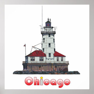 Poster Lumière du port de Chicago